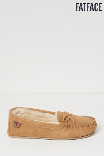FatFace Brown Cara Suede Moccasin Slippers (B92278) | £45
