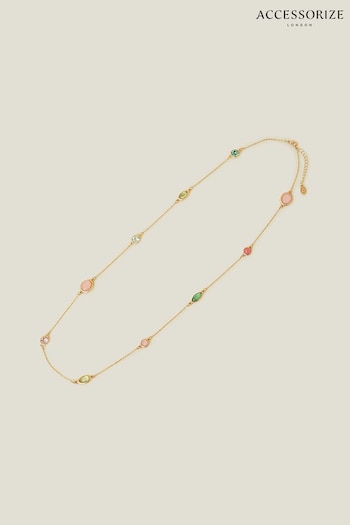 Accessorize Pink Eclectic Shapes Rope Necklace (B92296) | £14