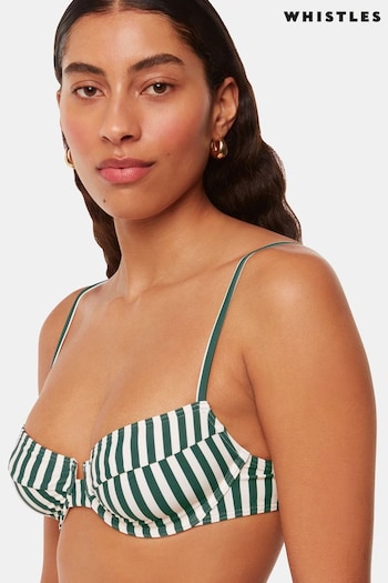 Whistles Green Stripe Bikini Top (B92303) | £45