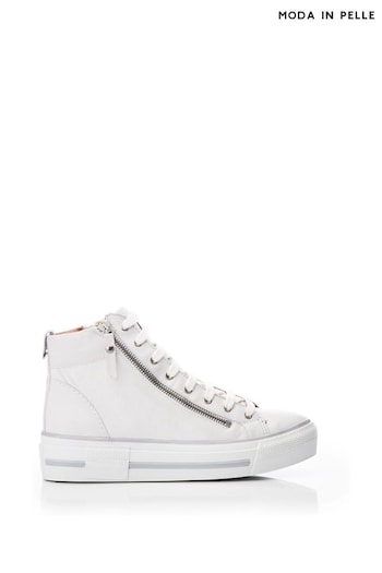 Moda in Pelle Annaken High Top Chunky Sole Lace up White Trainers (B92338) | £139