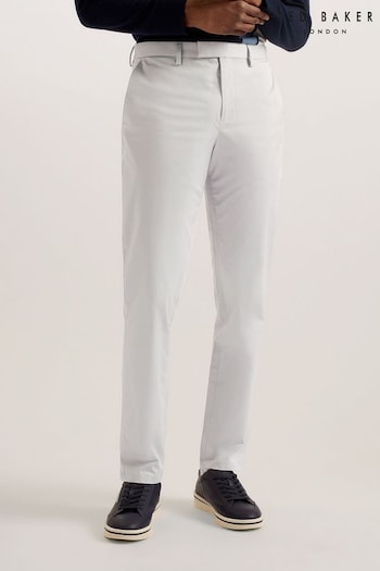 Ted Baker Slim Grey Claphum Cotton Stretch Chinos (B92496) | £90