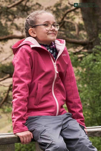 Mountain Warehouse Pink Exodus Kids Water Resistant Softshell Jacket (B92557) | £29