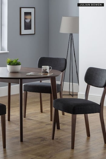 Julian Bowen Walnut Grey Set Of 2 Farringdon Chairs (B92560) | £175