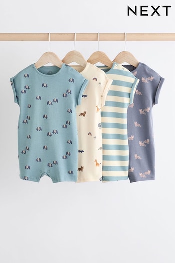 Blue Character Baby Jersey Rompers 4 Pack (B92570) | £20 - £26