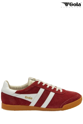 Gola Red Mens Elan Suede Lace-Up Trainers (B92692) | £90