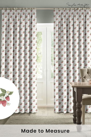 Sophie Allport White Strawberries Made to Measure Curtains (B92733) | £91