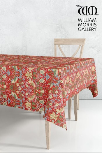 William Morris Gallery Red Strawberry Thief Wipe Clean Table Cloth (B92763) | £40 - £64
