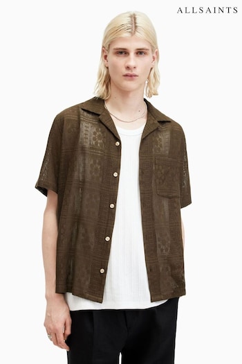 AllSaints Brown Caleta Short Sleeve Shirt (B92789) | £129