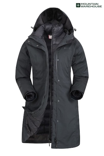 Mountain Warehouse Black matss Alaskan 3 In 1 Long Coat (B92905) | £175