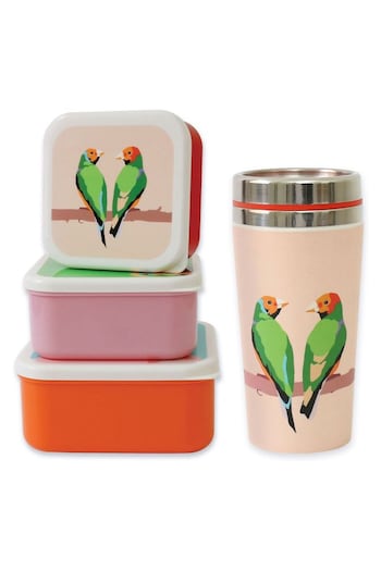 Emily Brooks Insulated Travel Mug & Set of 3 Snack Pots (B92917) | £28