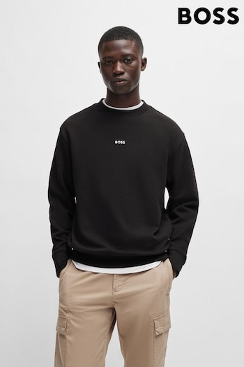 BOSS Black Relaxed-Fit Sweatshirt in Cotton Terry With Contrast Logo (B92987) | £119