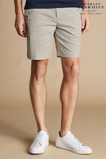 Charles Tyrwhitt Grey Cotton Stripe satin Shorts (B93102) | £50