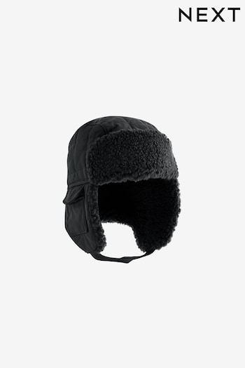 Black Quilted Trapper Hat (3mths-16yrs) (B93132) | £10 - £14