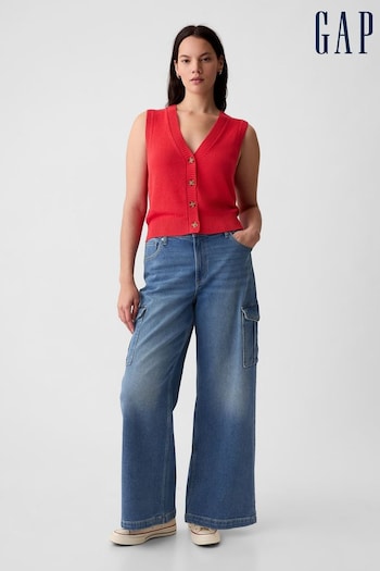 Gap Blue High Waisted Stride Wide Leg Cargo Rebecca jeans (B93212) | £55