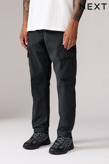 Black Regular Fit Stretch Utility Cargo Trousers (B93315) | £36