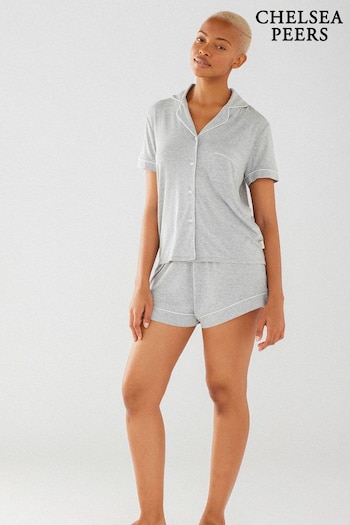 Chelsea Peers Grey Modal Button Up Short Pyjama Set (B93450) | £42