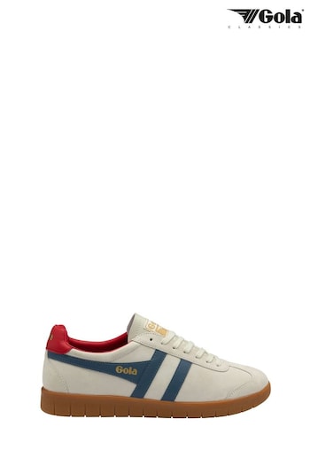 Gola White Mens Hurricane Suede Lace-Up Trainers (B93544) | £80