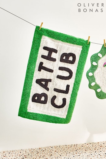Oliver Bonas Green Bath Club Rectangular Bathmat (B93707) | £29.50