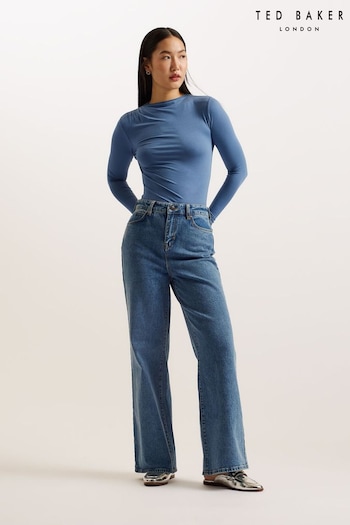 Ted Baker Blue Nass Wide Leg Denim Jeans Women (B93791) | £110