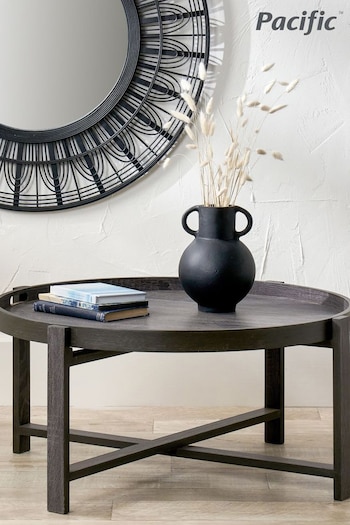 Pacific Dark Grey Marmara Oak Veneer Round Coffee Table (B94056) | £180