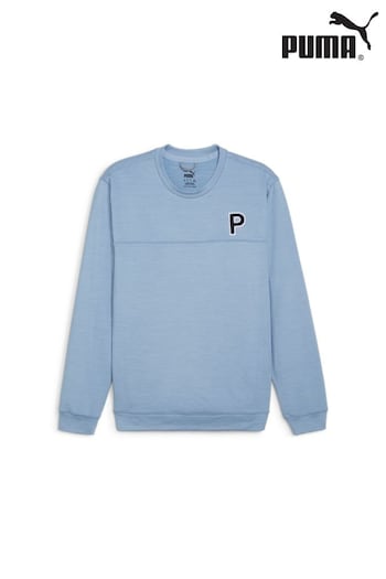Puma Blue Cloudspun Patch Crew Neck Sweatshirt (B94074) | £60