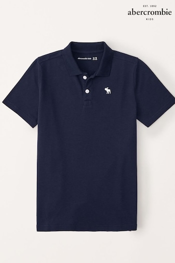 Abercrombie & Fitch Blue Logo Pique Polo Shirt (B94117) | £20