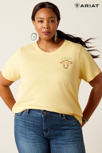Ariat Yellow Cow Sunset Short Sleve Western T-Shirt (B94232) | £25