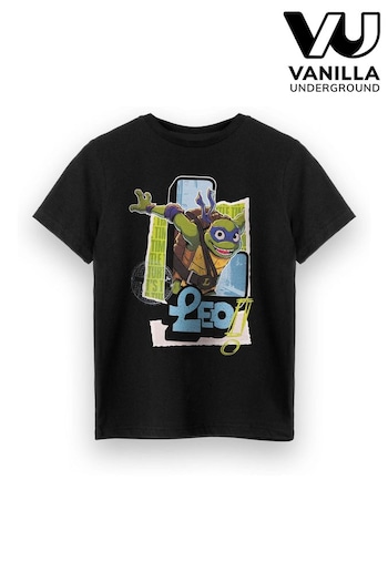 Vanilla Underground Leo Black Boys Teenage Mutant Ninja Turtles T-Shirt (B94252) | £14