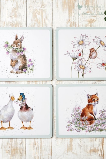 Wrendale White Designs Wildflowers Placemats 30.5x23cm Set of 4 (B94290) | £25