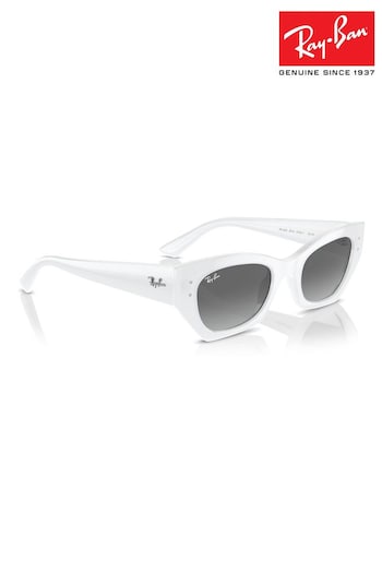 Ray Ban Zena Rb4430 Irregular White Sunglasses (B94379) | £132