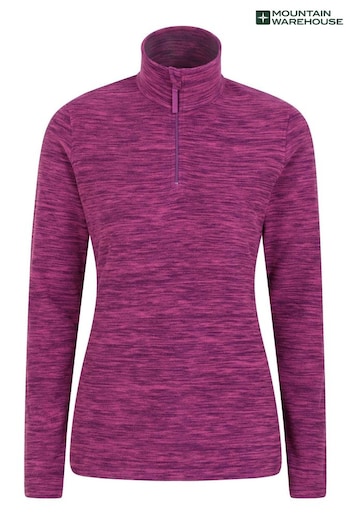 Mountain Warehouse Purple Womens Snowdon Melange Half-Zip Fleece (B94422) | £26