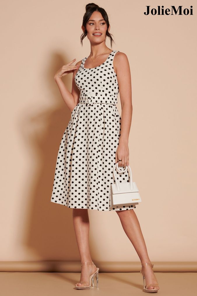 Buy Women s Cream Spots Dresses Online Next UK