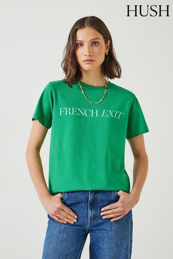 Hush Green French Exit Cotton T-Shirt (B94514) | £35