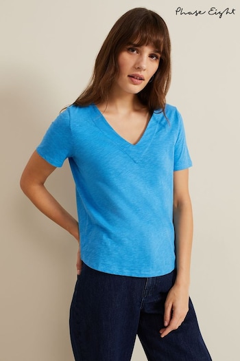 Phase Eight Blue Elspeth V-Neck T-Shirt (B94551) | £29