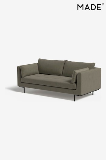MADE.COM Cotton Weave Dark Olive Harlow 2 Seater Sofa (B94578) | £1,075