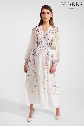 Hobbs Petite Asher White Dress (B94635) | £349