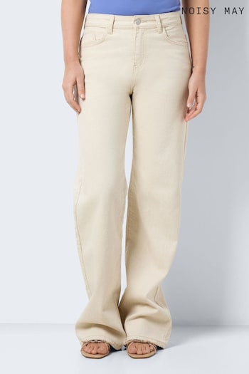 NOISY MAY Cream Wide Leg Jeans Dakota (B94701) | £44