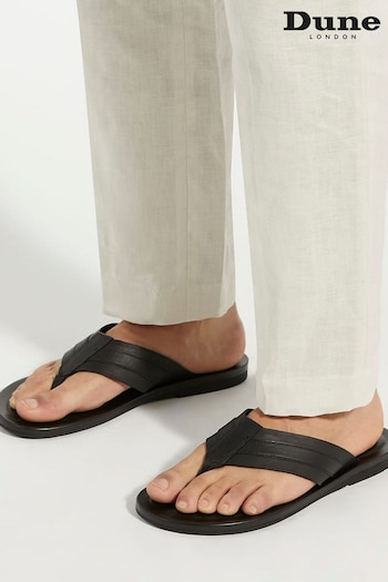 Dune London Fredos Toepost Black alo Sandals (B94737) | £70
