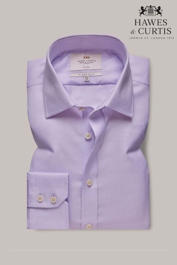 Hawes & Curtis Slim Non-Iron Dobby Purple Shirt (B94747) | £59