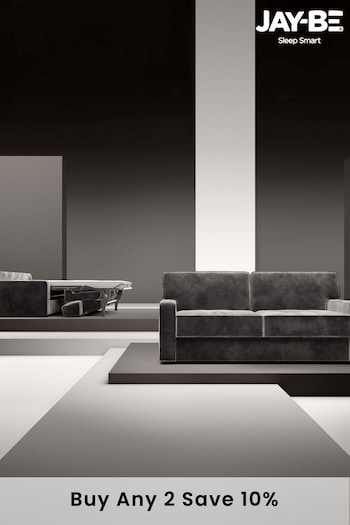 Jay-Be Luxe Velvet Steel Grey Linea 3 Seater Sofa Bed (B94760) | £3,100