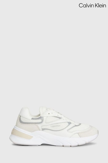 Calvin Klein Runner Lace-Up Mesh White Sneakers (B94769) | £130