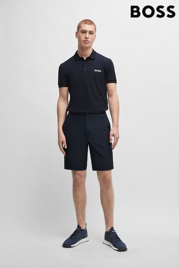 BOSS Blue Slim-Fit Shorts flared in Water-Repellent Easy-Iron Fabric (B94839) | £119
