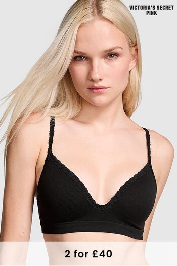 Victoria's Secret PINK Black Seamless Bralette (B94876) | £29