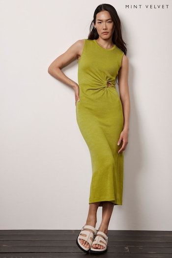 Mint Velvet Green Cutout Jersey Midi Dress (B94913) | £89