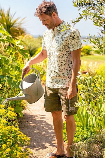 Brakeburn Cream Bamboo Leaf Shirt (B94929) | £45