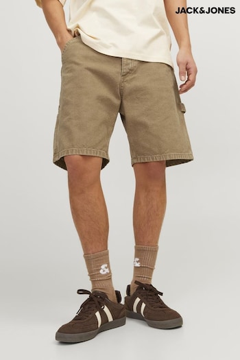 JACK & JONES Brown Loose Fit Carpenter Denim Bijoux Shorts (B94958) | £35