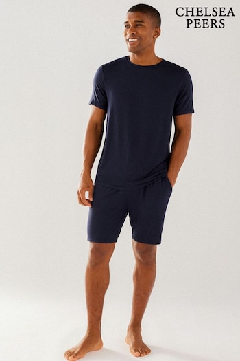 Chelsea Peers Blue Mens Modal Short Pyjama Set (B94959) | £40