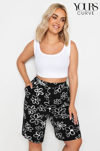 Yours Curve Black Jersey Shorts (B94977) | £22