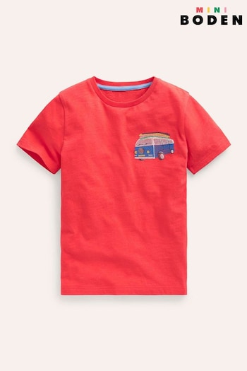 Boden Red Superstitch Logo T-Shirt (B95004) | £19 - £21