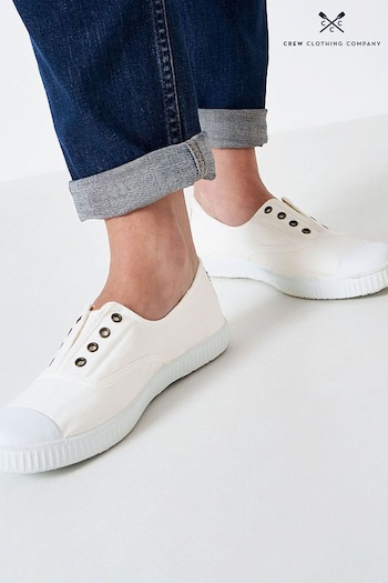 Crew Clothing blanc Victoria Laceless Trainers (B95166) | £39